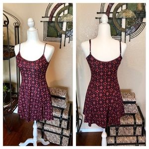 Forever 21 Black and Pink Printed Mini Dress